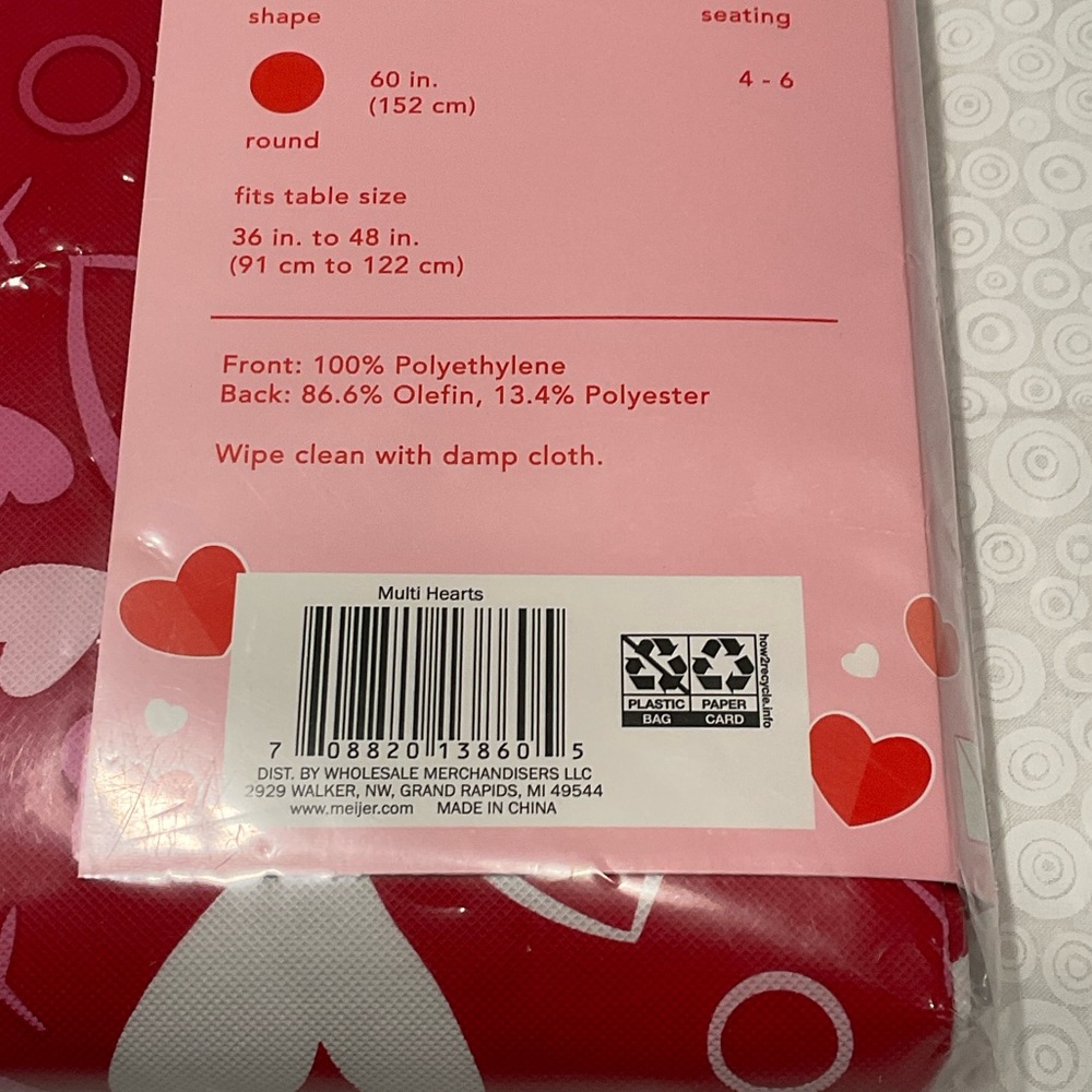 Valentine's Day Vinyl Tablecloth - Picture 5 of 5